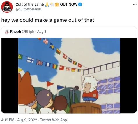 Hey We Could Make A Game Out Of That Cult Of The Lamb Know Your Meme