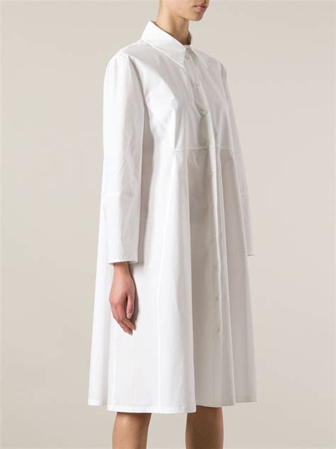 Lyst - Antonio marras Long Sleeve Shirt Dress in White