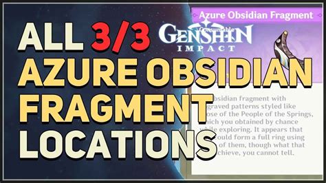 All Azure Obsidian Fragment Locations Genshin Impact YouTube