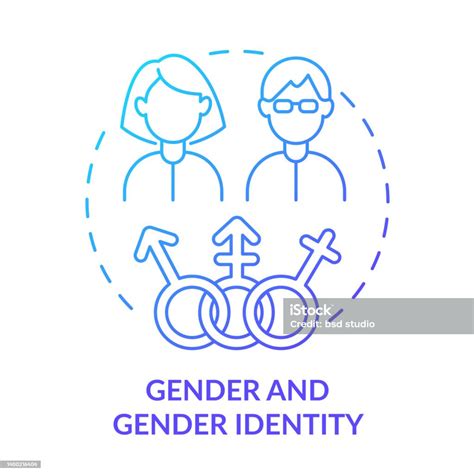 Gender And Gender Identity Blue Gradient Concept Icon向量圖形及更多男性圖片 Istock