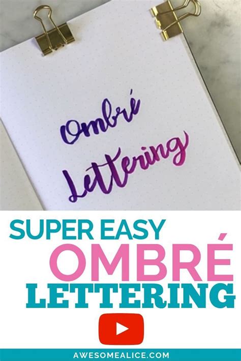 How To Do Easy Ombr Lettering Video Tutorial Brush Lettering