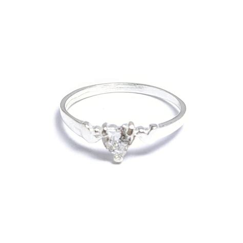 Anillo Corazon De Cristal Cubic Plata Joyas Gabena