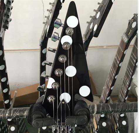 Custom V Randy Rhoads Polka White Dot Electric Guitar Black Tremolo Bridge Ebay