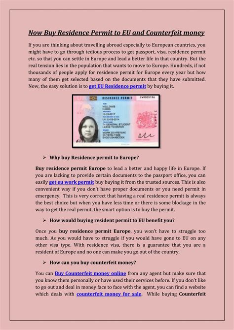 Ppt Now Buy Residence Permit To Eu And Counterfeit Money Powerpoint Presentation Id8320349