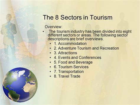 The 8 Sectors In Tourism Overview Ppt Video Online Download