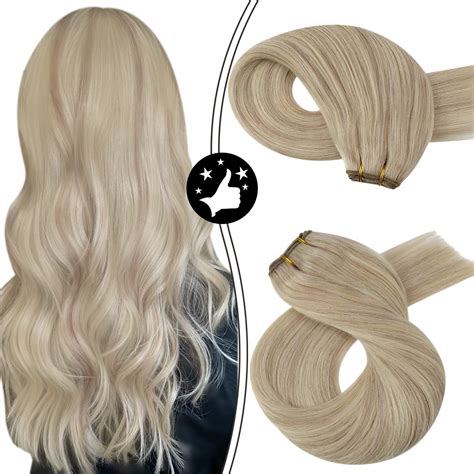 Amazon Moresoo Weft Blonde Hair Extensions Human Hair Double Weft