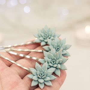 Pcs Blue Succulent Hair Pins Hairpin Bobby Pins Hair Plants Etsy