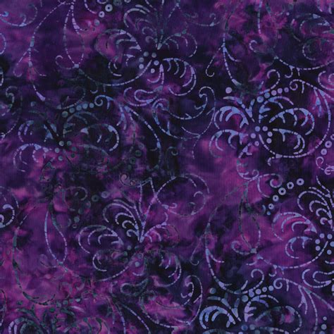 Malam Batiks Iii Feather Dark Purple Fabric Rjr Fabrics