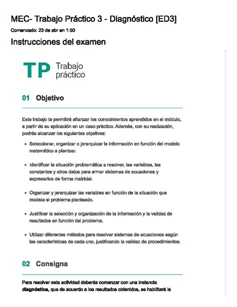 Diagnostico Tp Avanzado Herramientas Matem Ticas I Lgebra