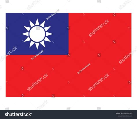 Vector Illustration Chinese Taipei Flag Flat Stock Vector (Royalty Free ...