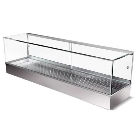 Counter Refrigerated Display Case Moving Glass Metal Design For