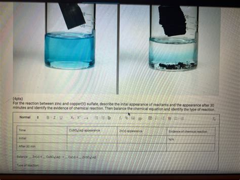 Solved 08 00 4pts For The Reaction Between Zinc And