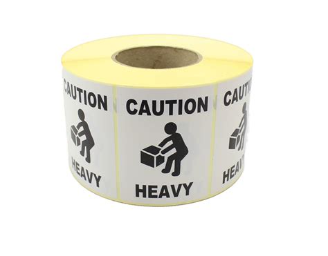 Caution Heavy Warning Labels Stickers Mm X Mm White Etsy