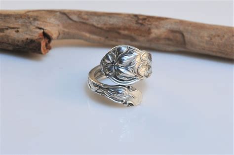 Vintage Sterling Silver Spoon Ring Gorham Size 7 Floral Wrap Etsy