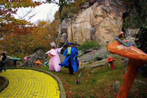 Off to see the Wizard of Oz on the yellow brick road at Autumn at Oz at Beech Mountain in North ...