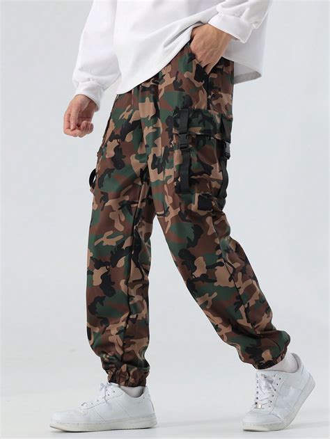 Shein Chico Preadolescente Pantalones Cargo Con Estampado De Camuflaje