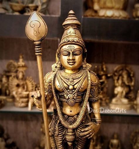 15 Brass Lord Murugan Statue Big Brass Kartikeya Idol Karthikeyan