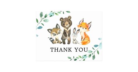 woodland forest animals   postcard zazzlecom