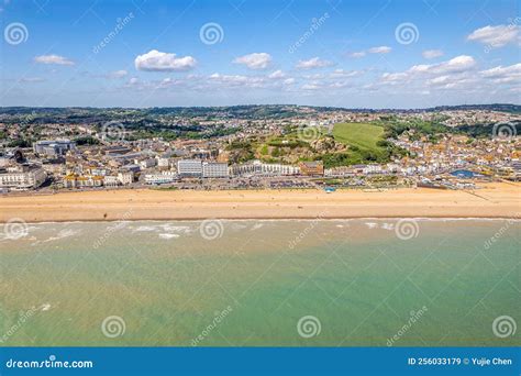 The Drone Aerial View Of The Town Of Hastings East Sussex England