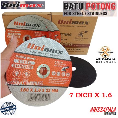 UNIMAX Batu Potong Mata Potong Besi Metal Stainless Steel Mesin Cut Off