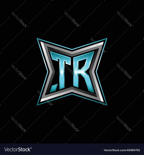 Tr Logo Monogram Geometric Modern Design Vector Image