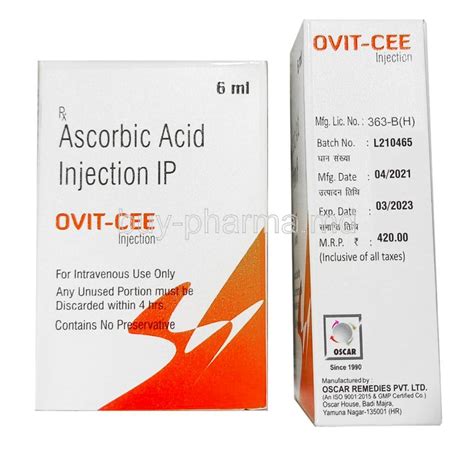 Buy Ovit Cee Injection Ascorbic Acid Online