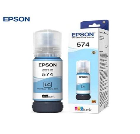 Botella Tinta Epson T574 Cyan Claro Tecno Fácil