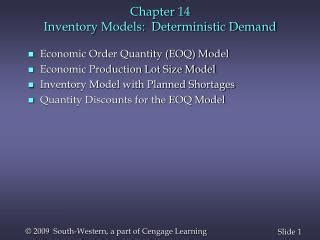 Ppt Chapter Deterministic Eoq Inventory Models Powerpoint