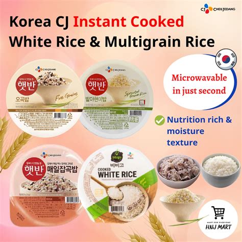 Korea Cj Hetbahn Instant Cooked White Rice Multigrain Rice Brown Rice