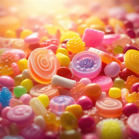 Premium Ai Image A Pile Of Sweet Candies Of Various Kinds Generative Ai