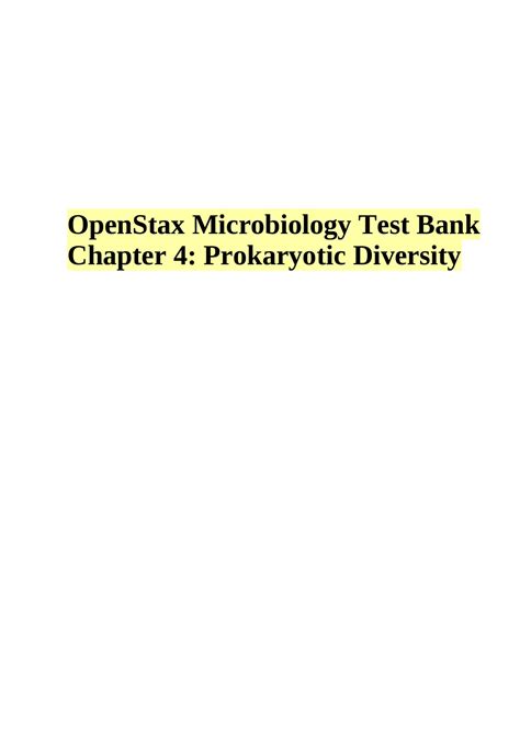 Openstax Microbiology Test Bank Chapter 4 Prokaryotic Diversity 2023 Openstax Microbiology