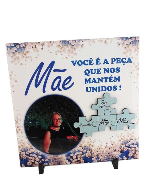 Porta Retrato Azulejo Exclusivo Presente Dias das Mães Elo7