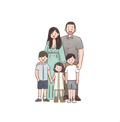 Family Portrait Drawing, Family Drawing, Custom Family Portrait, Custom ...