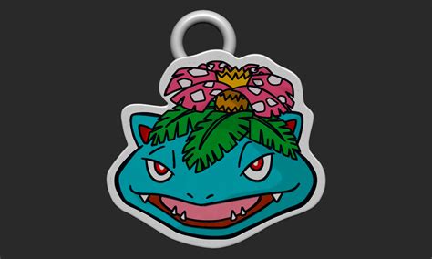 Archivo Stl Pokemon Bulbasaur Ivysaur Y Venusaur Llavero Cabeza Easy