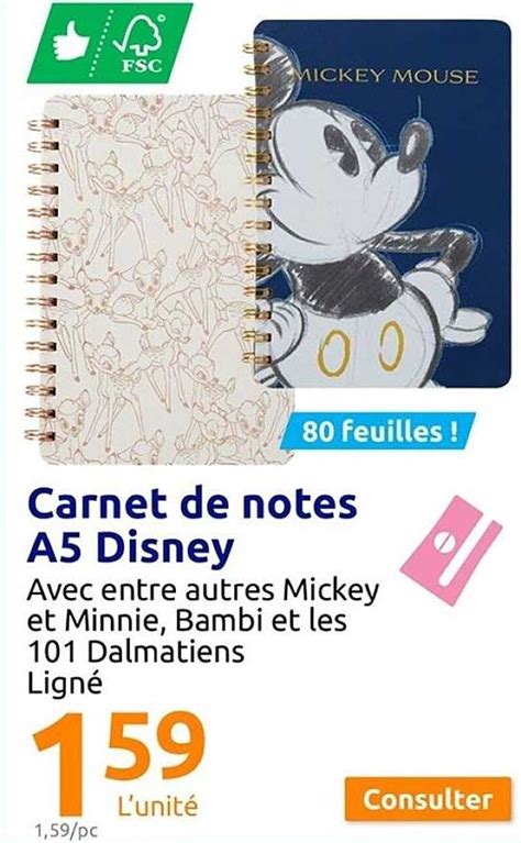 Promo Carnet De Notes A5 Disney Chez Action ICatalogue Fr