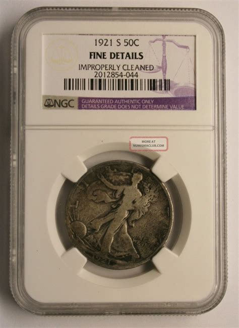 1921 - S 50c Walking Liberty Half Dollar Fine Details Ngc Mintage 548, 000