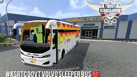 Ksrtc Govt Volvo Sleeper Bus 💯 Bus Simulator Indonesia Mod 😍