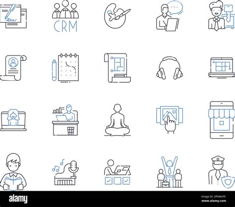 Mobile App Developer Line Icons Collection Application Development