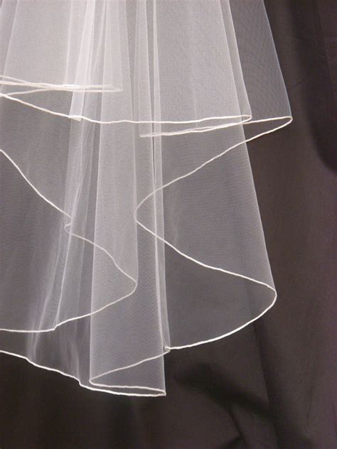 WEDDING VEIL Fingertip 2 Tier Ivory Pencil Edged UK Made Etsy UK