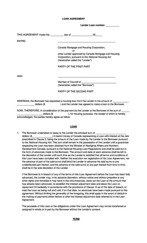 Free Loan Agreement Templates Word Pdf Template Lab