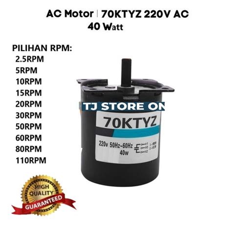 Jual Ac V Dinamo Motor Rpm Rendah Ktyz W Torsi Besar Bolak Balik