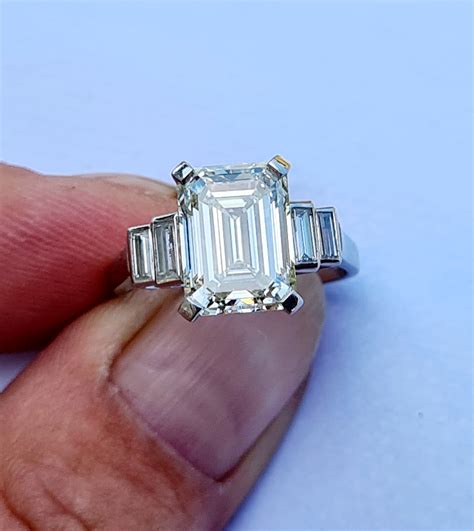 SOLD. 4.59ct Emerald Cut Solitaire. - Fine Antique Diamonds