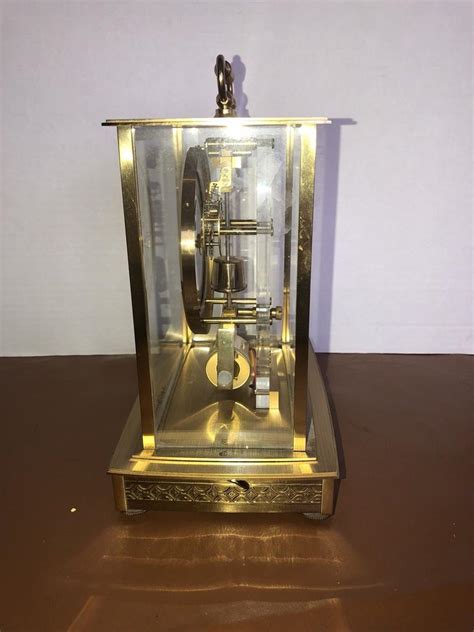 Seth Thomas Clock Glass Pendulum Mantle Brass Vintage Works Great