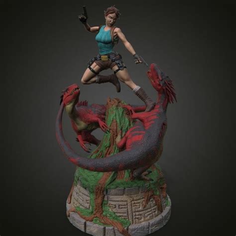 Lara Croft Tomb Raider Diorama Stl 3d Print Files In 2022 Lara