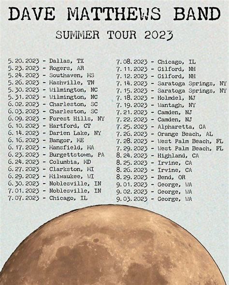 Dave Matthews Band Tour Tickets Presale Where To Buy Dates