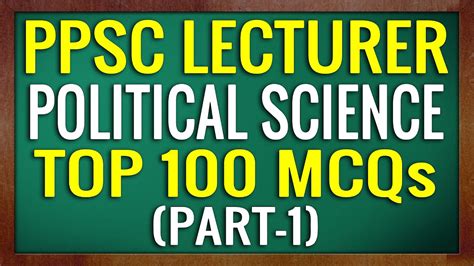 Ppsc Lecturer Political Science Mcqs Part Lecturer Political