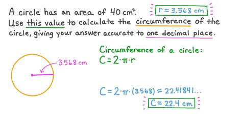 Question Video Finding The Radius And Circumference Of A Circle Given