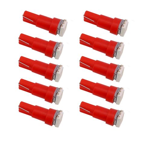 10pcs T5 Red Dashboard Wedge Led Car Light Bulb Lamp Led Car Bulbs