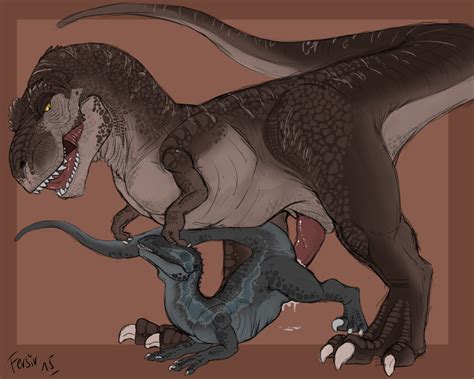 Post 1698914 Blue Fersir Jurassicpark Jurassicworld Rexy Rule63 Tyrannosaurusrex Velociraptor