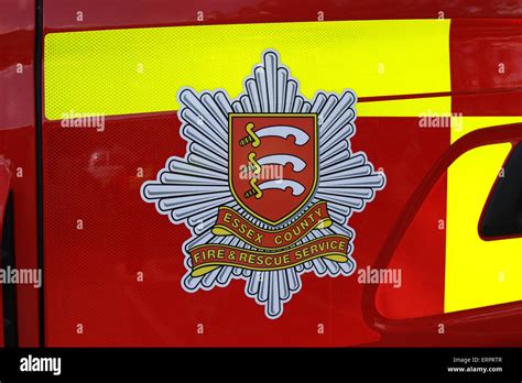 The Logo Of Essex County Fire And Rescue Service On The Side Of A Fire Engine In Southend On